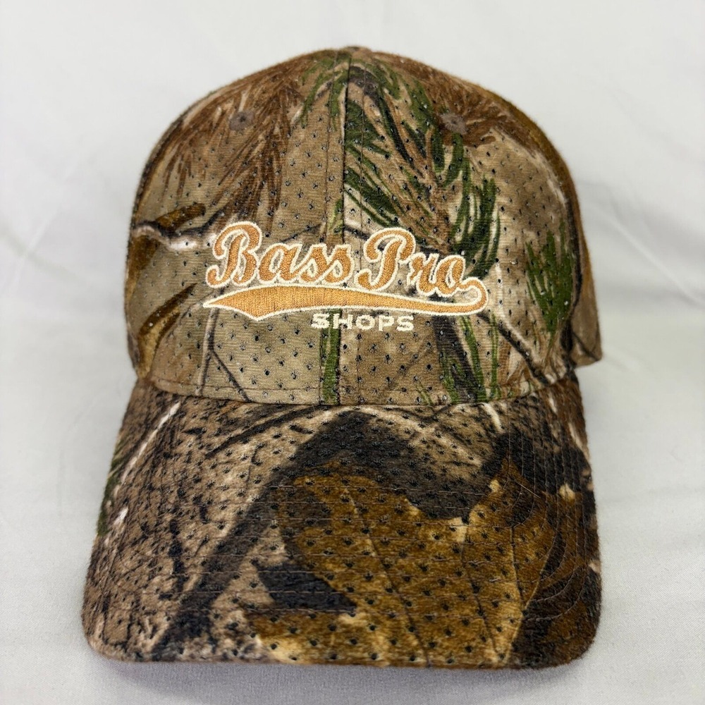 Bass Pro Shops Hat Camo Mesh Mens OSFM Brown Proflex Flexfit Cap
